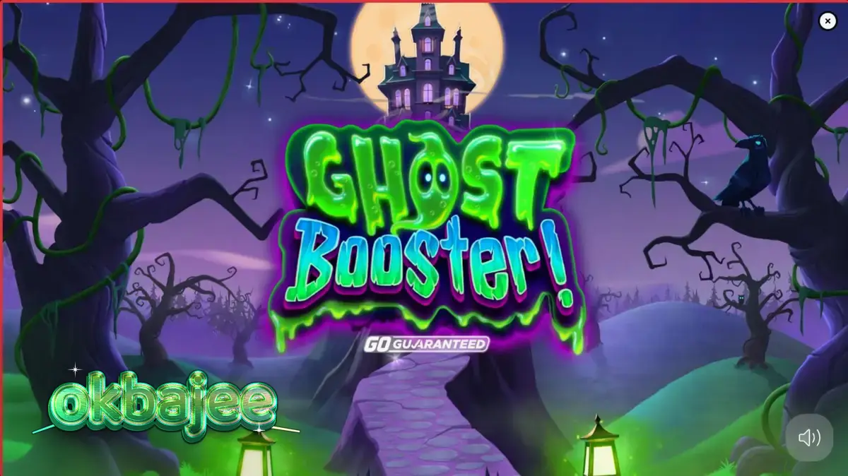 Ghost Booster slot game interface featuring spooky ghosts and pumpkins